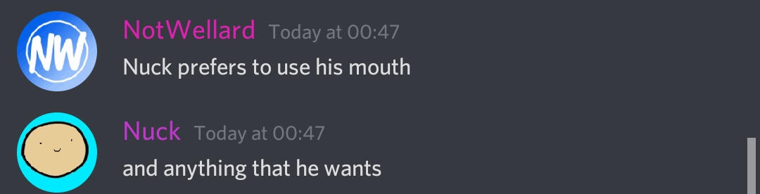 Nuck talking about how he can use anything he wants to eat